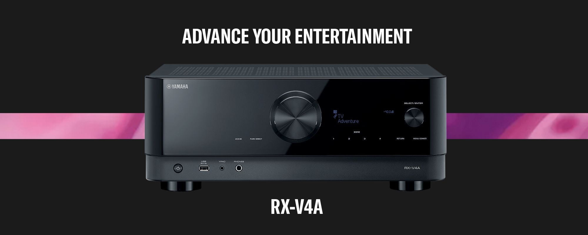 Yamaha - RX-V4A 5.2-channel AV Receiver with 8K HDMI and MusicCast - Black